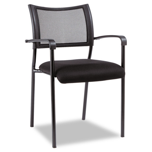 Alera Eikon Series Stacking Mesh Guest Chair， Supports Up to 275 lb， Black， 2/Carton (EK43ME10B) - Intensery