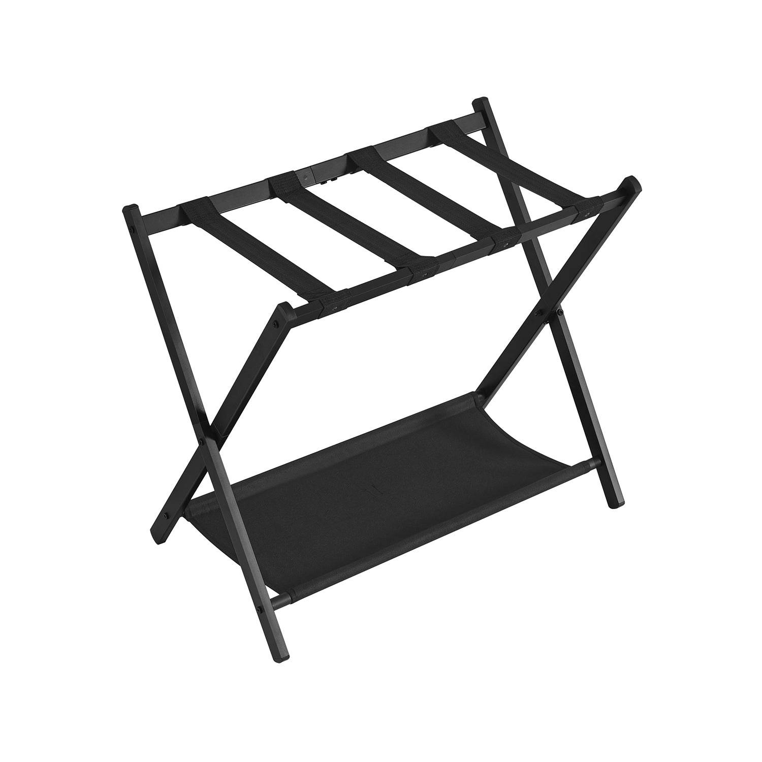 SONGMICS Foldable Luggage Rack with Storage ShelfBlack/1 - Intensery