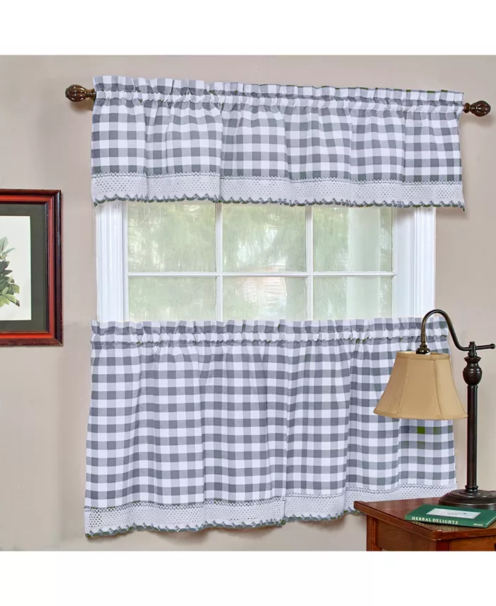 Achim Buffalo Check Window Curtain Tier Pair， 58x36 - Intensery
