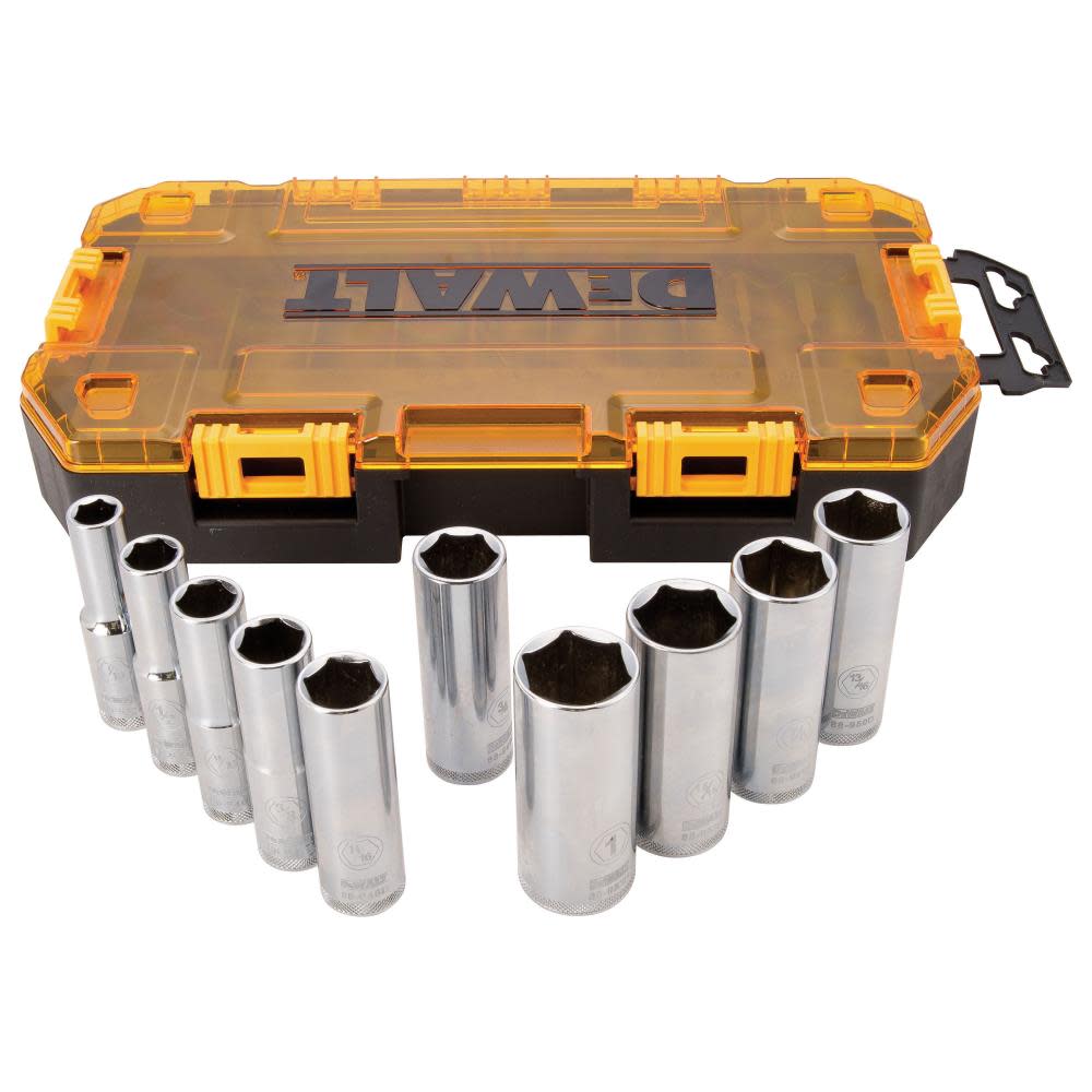 DEWALT 10 piece 1/2 In. Drive Deep Socket Set (SAE) DWMT73814 from DEWALT - Intensery