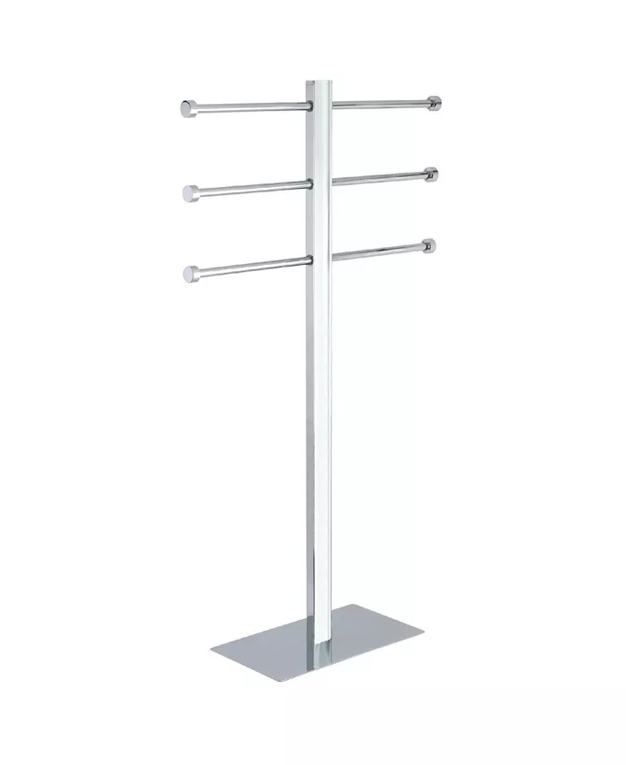 Kingston Brass Edenscape Freestanding Stain Steel Towel Holder with Rectangular Base in Polished Chrome - Intensery