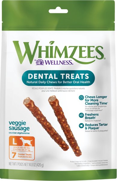 WHIMZEES Veggie Sausage Grain-Free Dental Dog Treats - Intensery