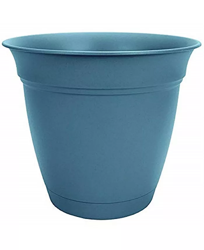 The HC Companies HC Companies Inc Eclipse Planter w  Attached Saucer Slate Blue 12 - Intensery