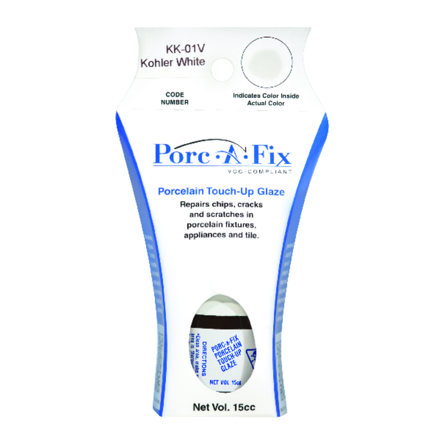 Porc-A-Fix Porcelain Kohler White Touch-Up Glaze 15 cc - Intensery
