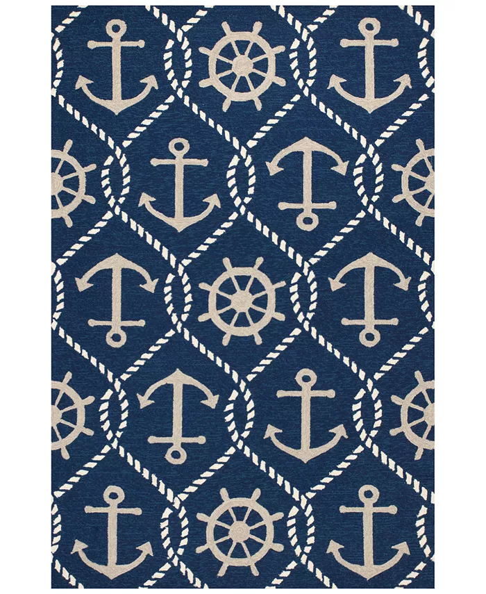 Kas Harbor Marina 4220 Navy Indoor Outdoor Area Rug - Intensery