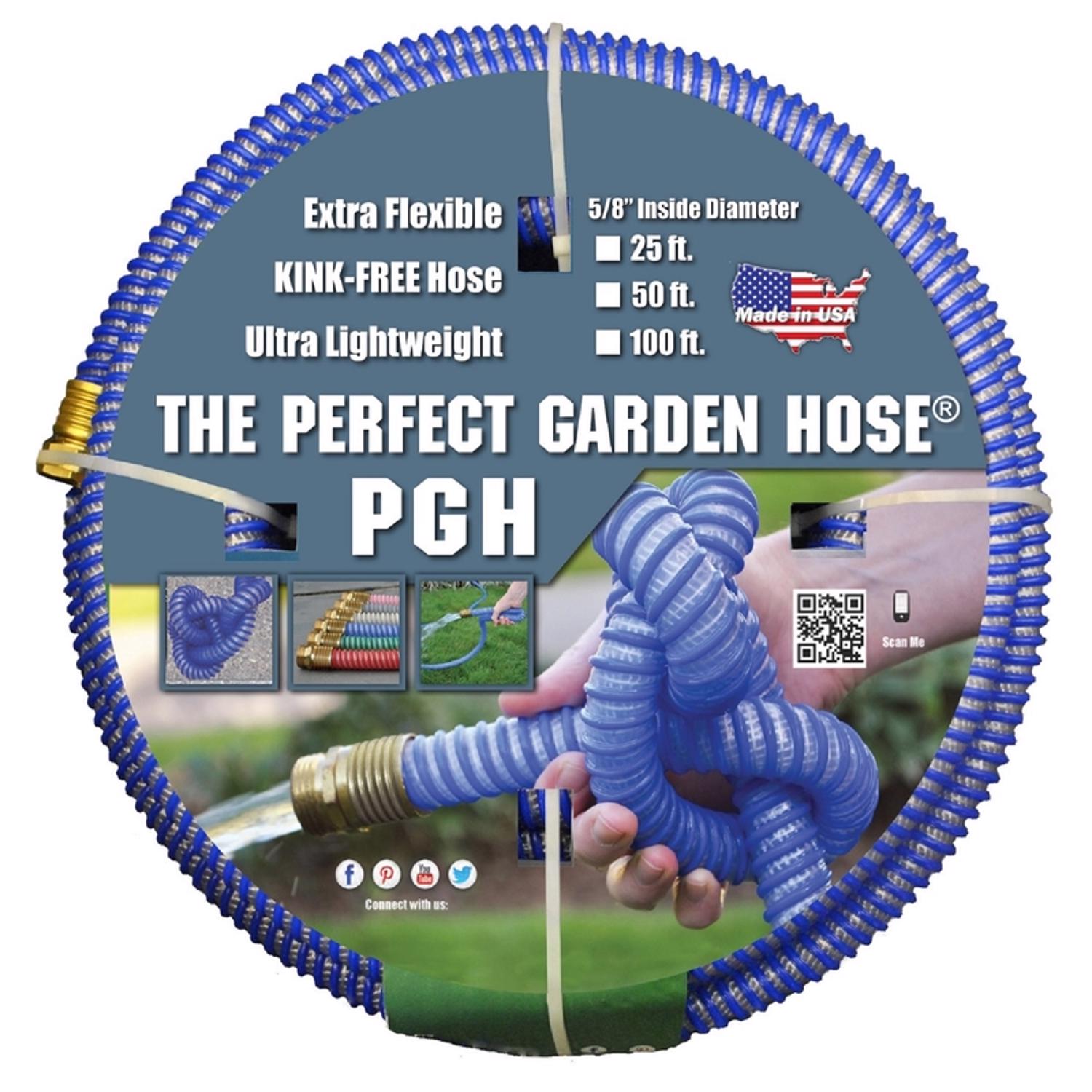 The Perfect Garden Hose 5/8 in. D X 100 ft. L Light Duty Professional Grade Flexible Garden Hose - Intensery