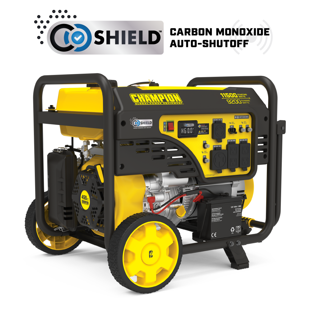 Champion 9200 Watt Electric Start Portable Generator with CO Shield - Intensery
