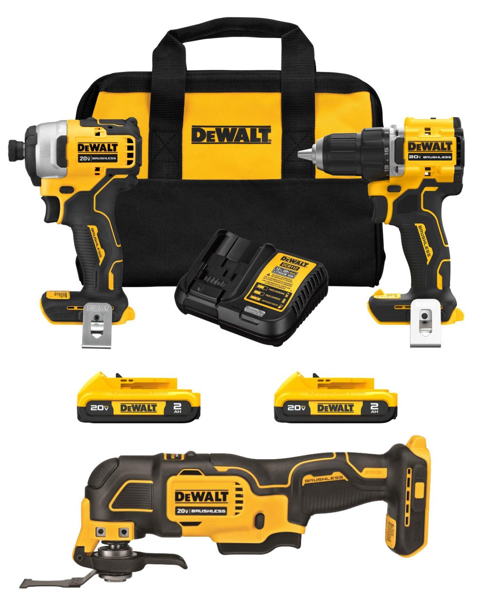DEWALT ATOMIC 20V MAX* Brushless 3-Tool Combo Kit Bundle DCK225D2-DCS354B from DEWALT - Intensery