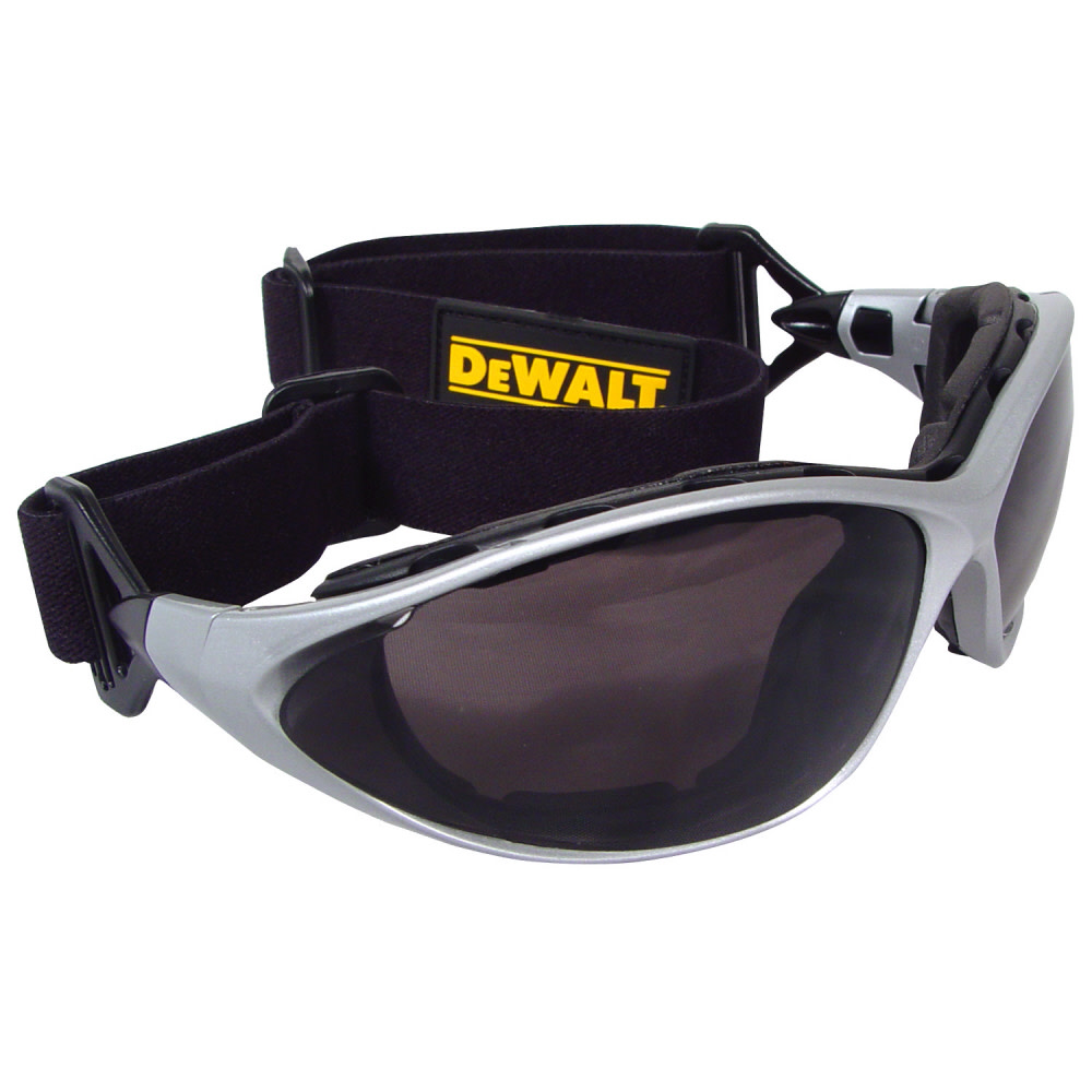 DEWALT Radians Framework Safety Glasses with Interchangeable Temples and Elastic Head Strap Smoke Lens DPG95-2D from DEWALT - Intensery