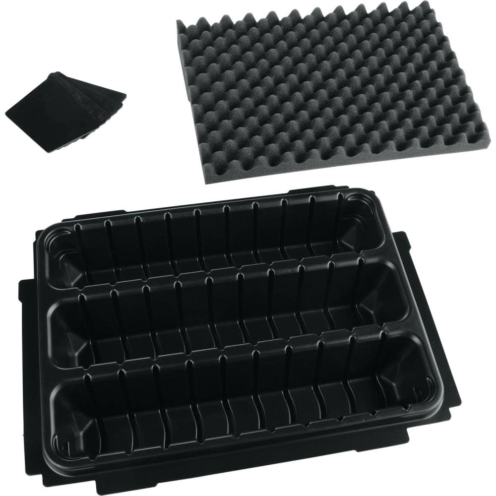 Makita MAKPAC Interlocking Case 3 Row Insert Tray with 6 Dividers and Foam Lid - Intensery