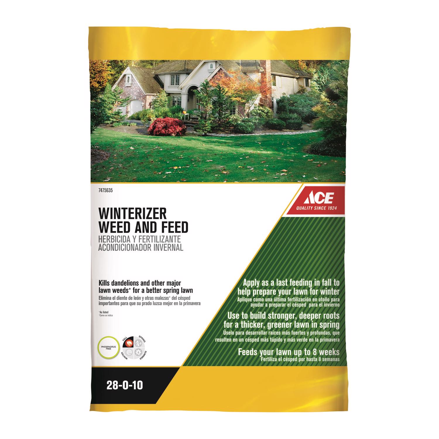 Ace Winterizer Weed \u0026 Feed Lawn Fertilizer For Multiple Grass Types 15000 sq ft - Intensery