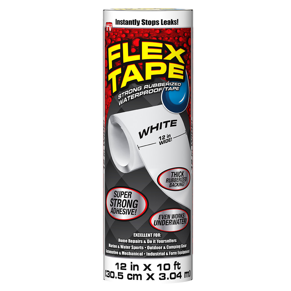 Flex Tape Rubberized Waterproof Tape 12 In. x 10 ft.White - Intensery