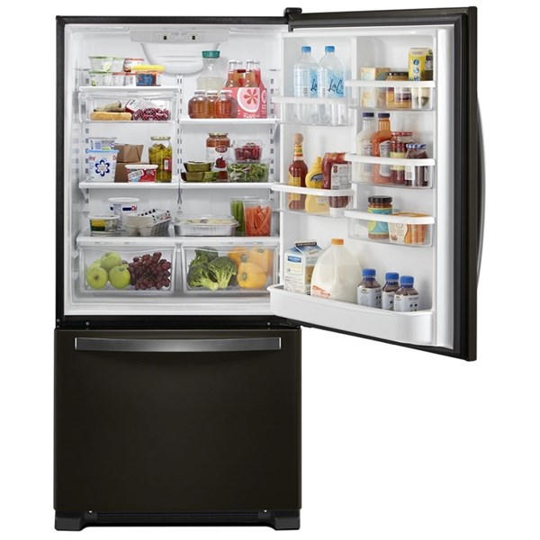 21.9 cu ft Bottom Freezer Black Stainless Steel Refrigerator - Intensery