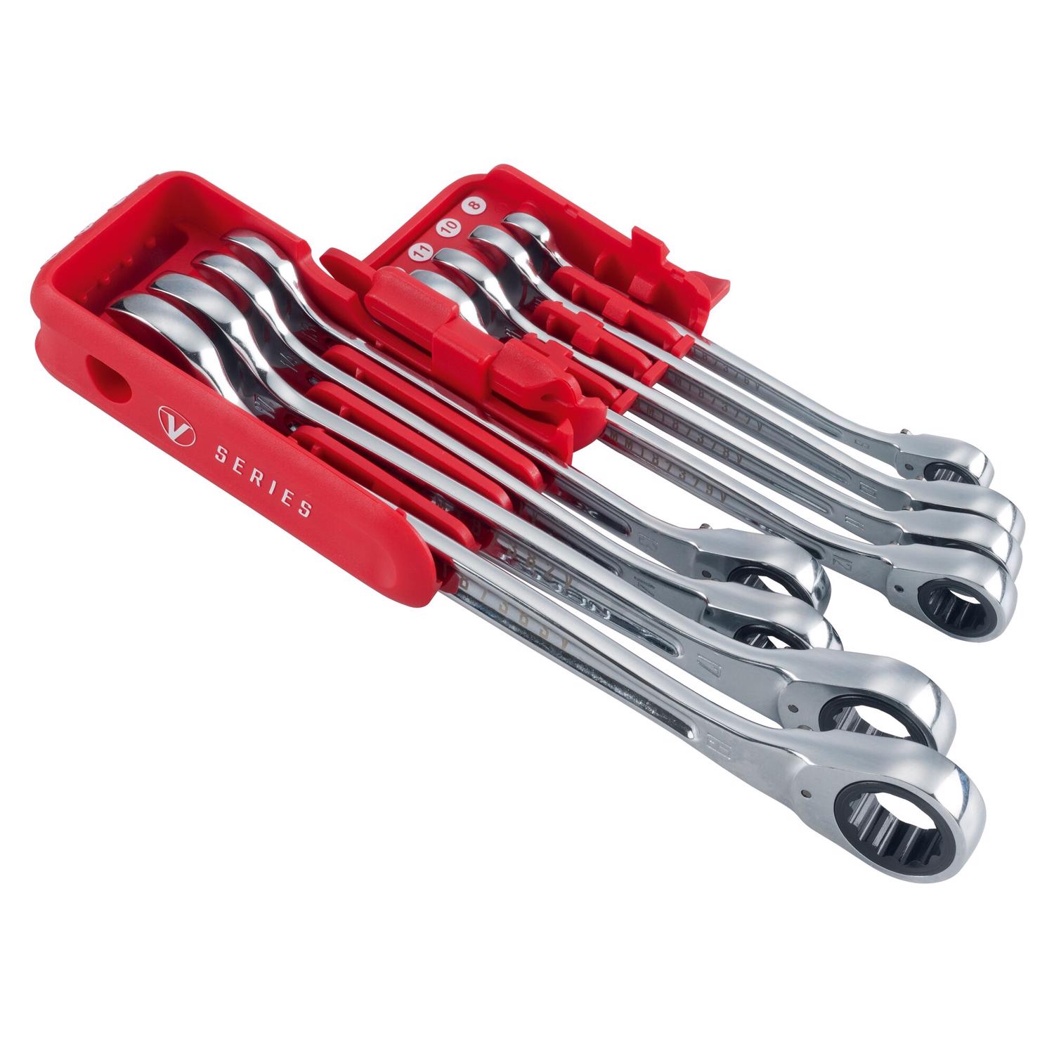 Craftsman V-Series Metric Reversible Ratcheting Combination Wrench Set 8 pc - Intensery
