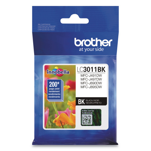 Brother LC3011BK Ink， 200 Page-Yield， Black - Intensery