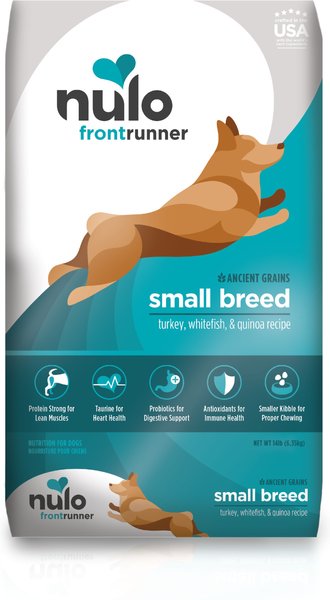 Nulo Frontrunner Ancient Grains Turkey， Whitefish and Quinoa Small Breed Dry Dog Food - Intensery