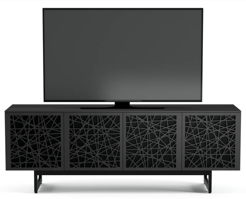 BDI Elements Ricochet Charcoal Stained Ash Media with Quad-Width Storage Cabinet - Intensery