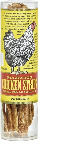 Polkadog Chicken Strips Dog and Cat Treats， 4-oz tube - Intensery