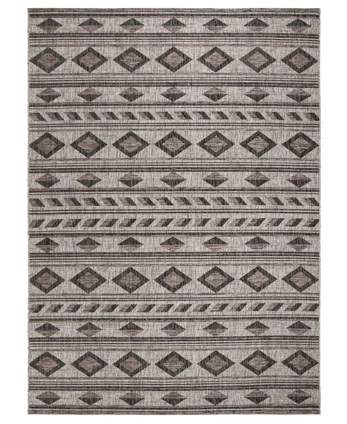 Safavieh Courtyard Gray and Black 8' x 11' Outdoor Area Rug - Intensery