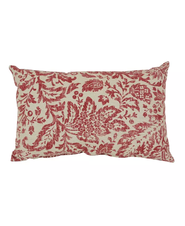 Pillow Perfect Fairhaven Red Rectangular Throw Pillow - Intensery
