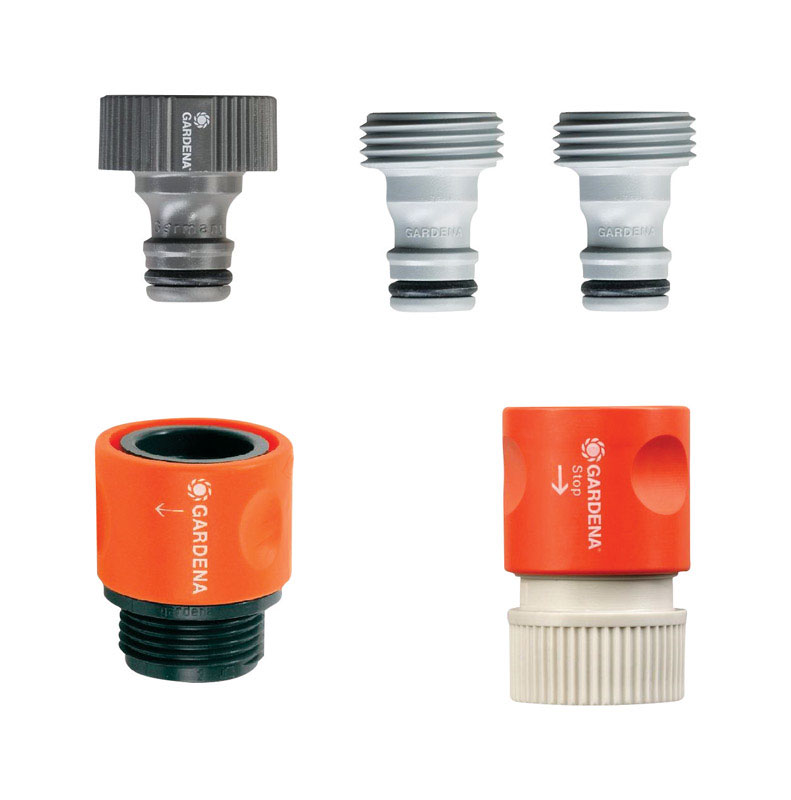 Gardena 1/2 \u0026 5/8 in. Nylon/ABS Threaded Female/Male Quick Connector Hose Set - Intensery