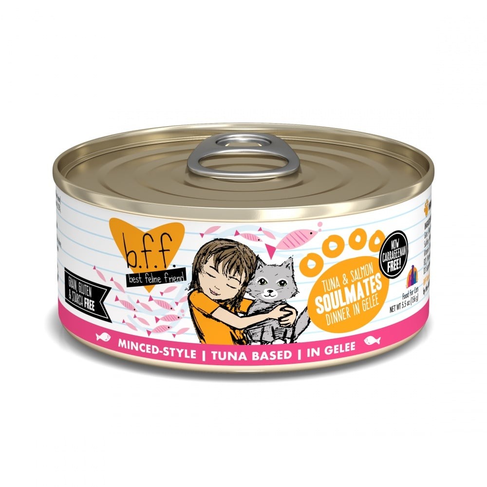 Weruva BFF Tuna and Salmon Soulmates Canned Cat Food - 3 oz， case of 24 - Intensery