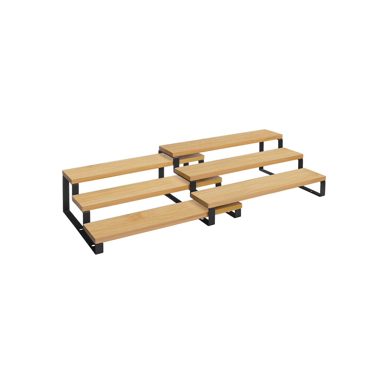 SONGMICS Set of 2 Cabinet Shelf OrganizersNatural + Black - Intensery
