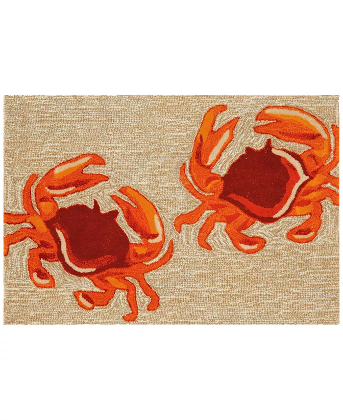 Liora Manne' Liora Manne Front Porch Indoor Outdoor Crabs Natural 2' x 3' Area Rug - Intensery