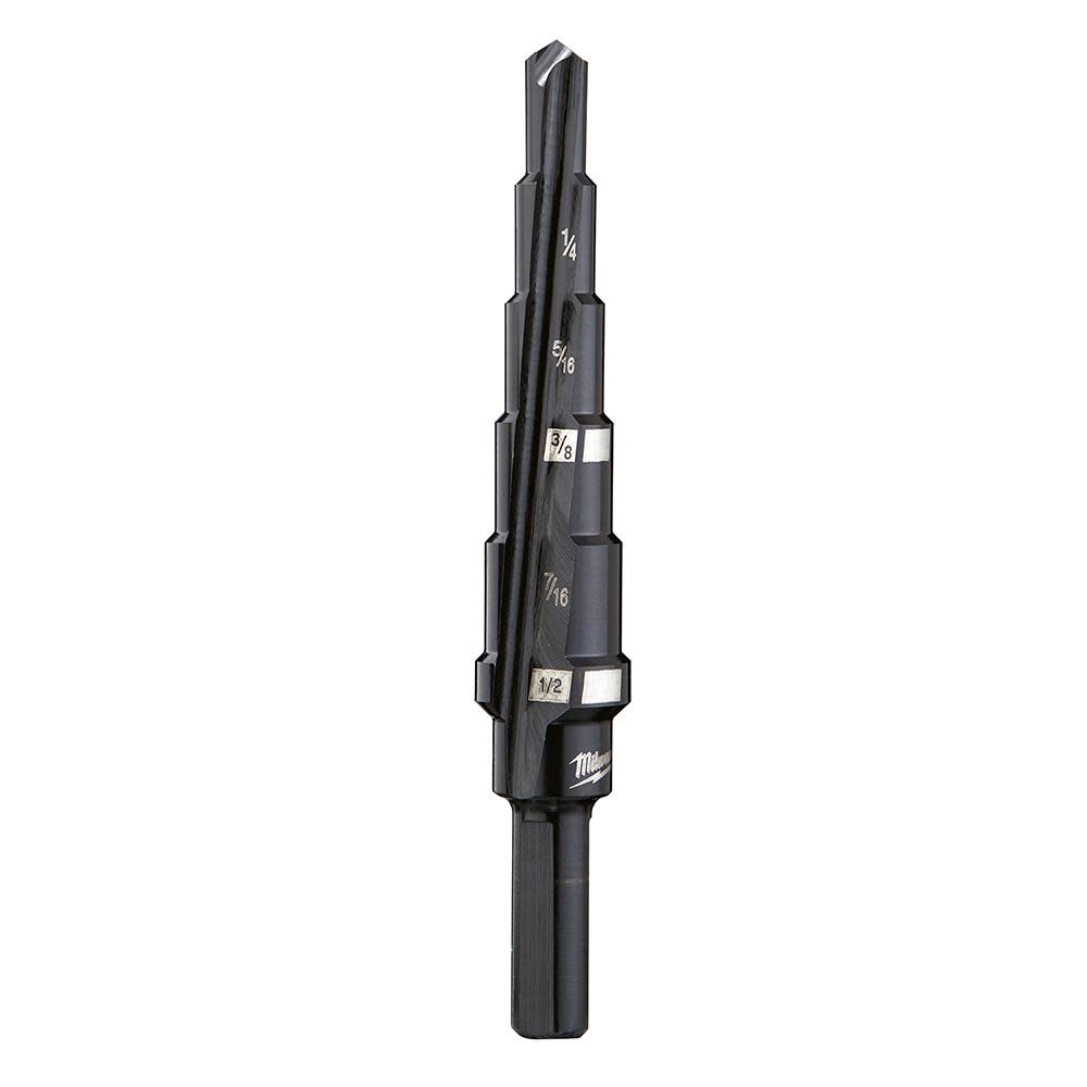 Milwaukee #2 Step Drill Bit 3/16 in. - 1/2 in. x 1/16 in. 48-89-9202 from Milwaukee - Intensery