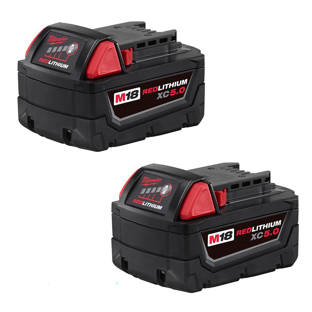 Milwaukee M18 REDLITHIUM XC 5.0Ah Battery 2Pk 48-11-1852 from Milwaukee - Intensery