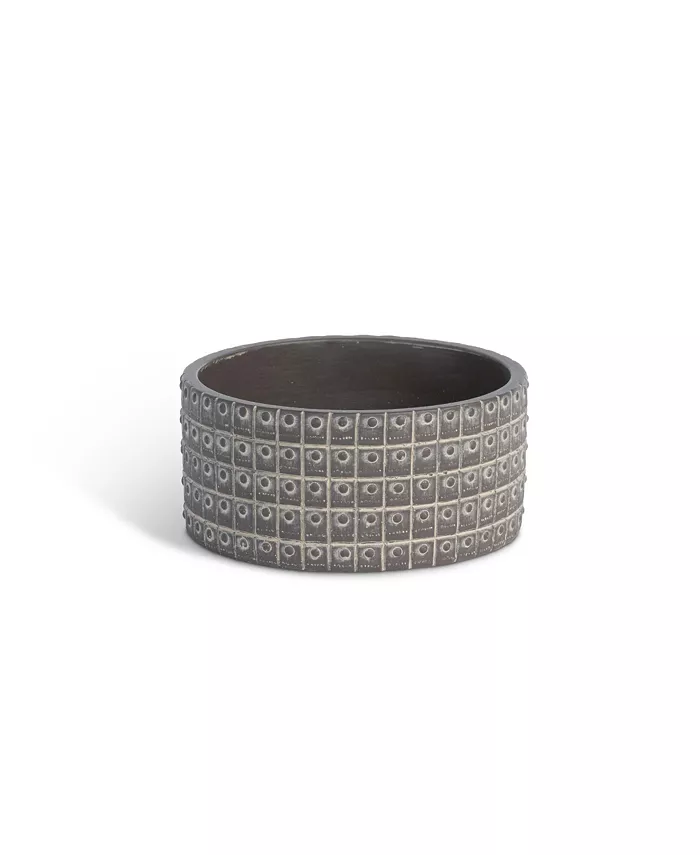 Park Hill Collection Rivet Pattern Low Planter - Intensery