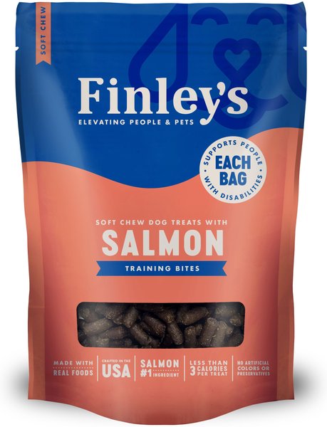 Finley's Barkery Salmon Recipe Soft Chew Training Bites Dog Treats， 16-oz bag - Intensery