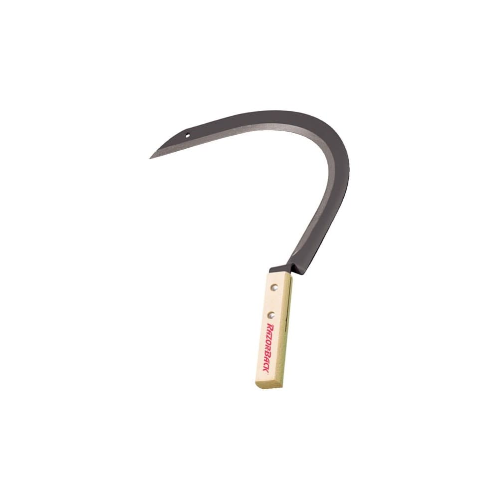 Handheld Tempered Steel Blade Grass Hook with Short Wood Handle - Intensery