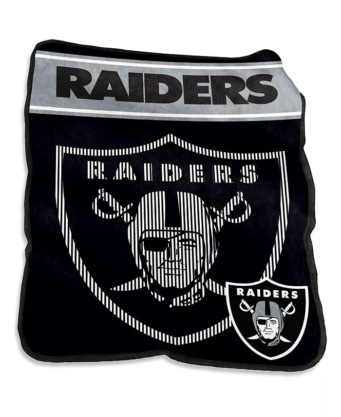 Logo Brands Las Vegas Raiders 60'' x 80'' XL Raschel Plush Throw Blanket - Intensery