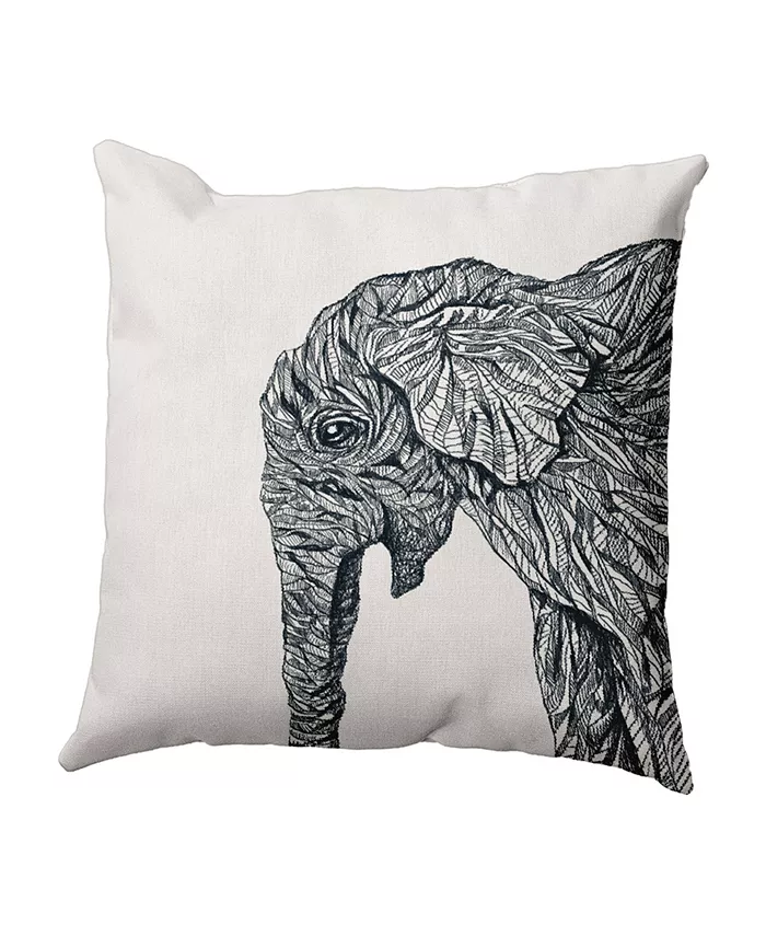 E by Design 16 Inch Black Decorative Safari Throw Pillow - Intensery