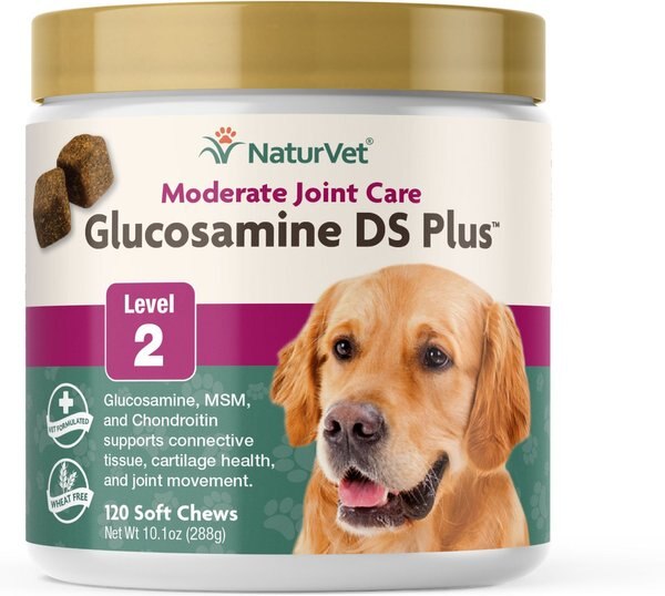 NaturVet Moderate Care Glucosamine DS Plus Soft Chews Joint Supplement for Cats and Dogs - Intensery