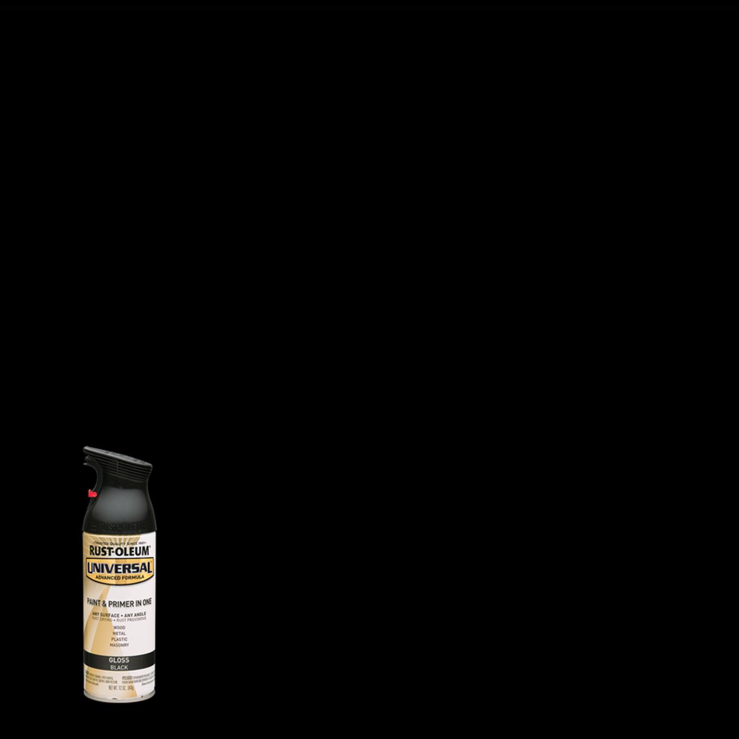 Rust-Oleum Universal Gloss Black Spray Paint 12 oz - Intensery