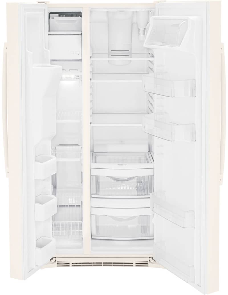 GE 23 Cu. Ft. Bisque Side-By-Side Refrigerator - Intensery