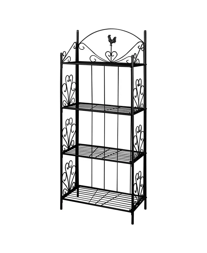 vidaXL Plant Rack Black Square - Intensery