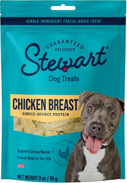 Stewart Chicken Breast Freeze Dried Dog Treats， 3-oz pouch - Intensery