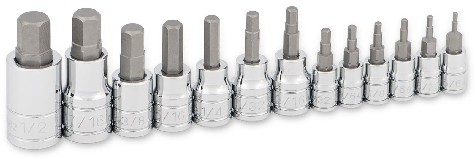 Titan Tools 16123 Titan 13-Piece SAE Hex Bit Socket Sets - Intensery