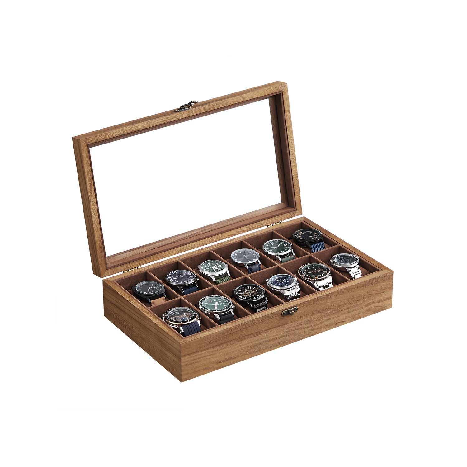 SONGMICS 12-Slot Wood Watch Box - Intensery
