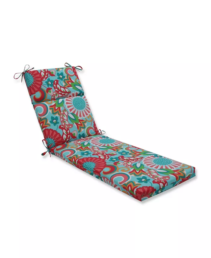 Pillow Perfect Printed Outdoor Chaise Lounge Cushion - Intensery
