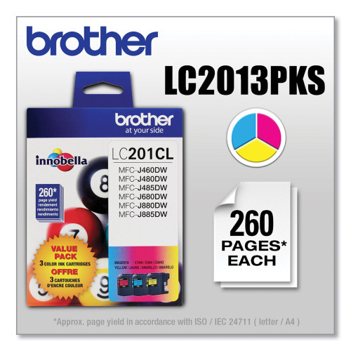 Brother LC2013PKS Innobella Ink， 260 Page-Yield， Cyan/Magenta/Yellow - Intensery