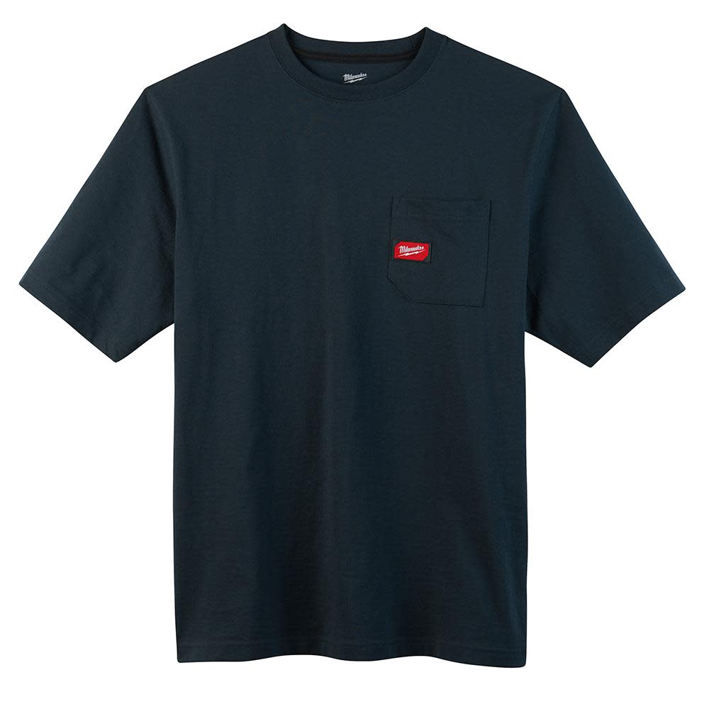 Heavy Duty Pocket Blue Short Sleeve T-Shirt3X - Intensery