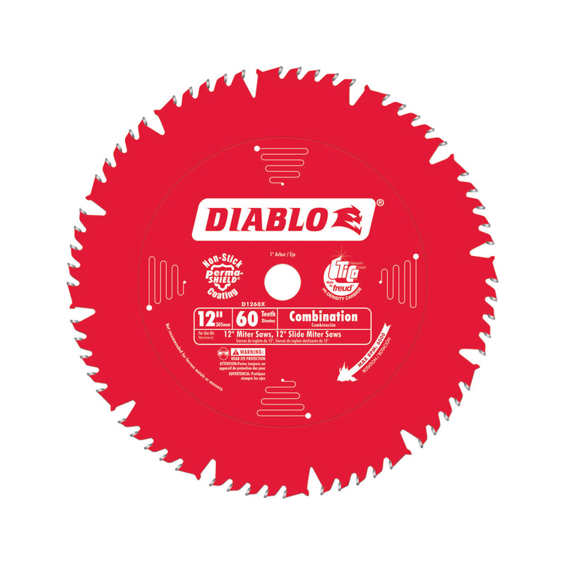 Diablo 12 in. D X 1 in. Carbide Circular Saw Blade 60 teeth - Intensery