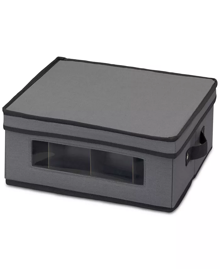 Household Essentials 12-Compartment China Cup Storage Chest - Intensery