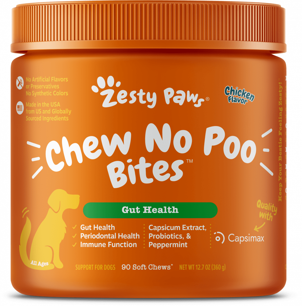 Zesty Paws Chew No Poo Bites Chicken Flavor for Dogs - 90-ct - Intensery