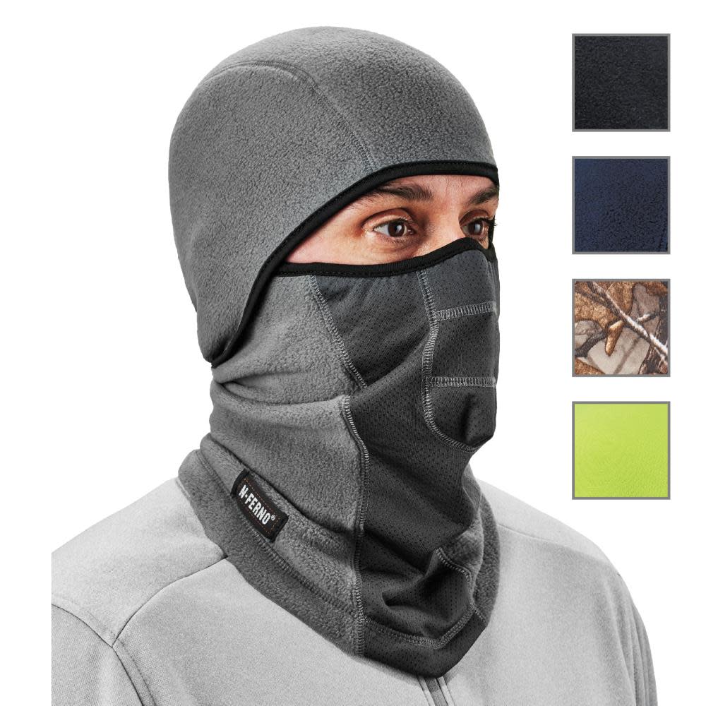Ergodyne N Ferno 6823 Balaclava Face Mask Windproof Hinged Gray - Intensery