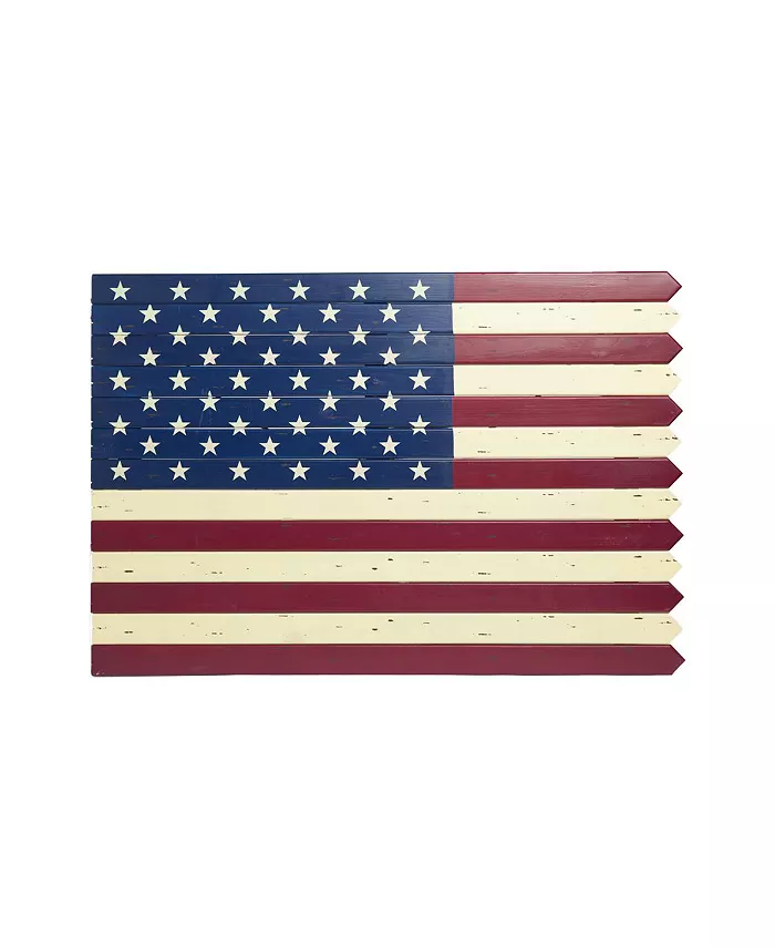 Evergreen Wooden Americana Flag - Intensery